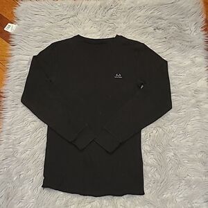 Realtree mens black and gray logo cotton long‎ sleeve thermal shirt size small